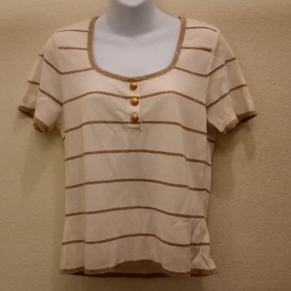 Cache Cream & Gold Top - Picture 3 of 9